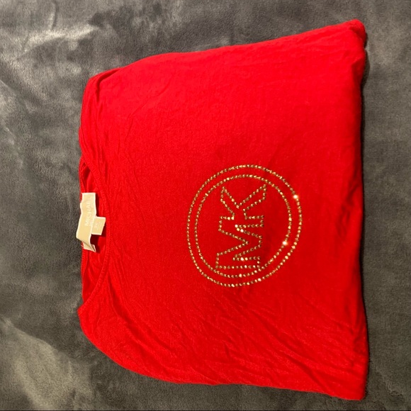 Micheal kors cherry red flowy tank top - Picture 1 of 3